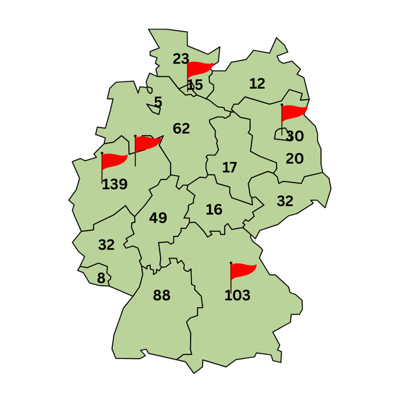 Flaggen Standorte in Deutschland